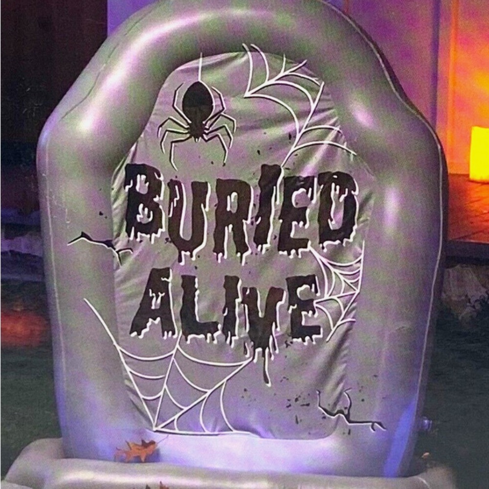 Holiday Home LED inflatable tombstone. NWT 37 inches: color changing LED lights